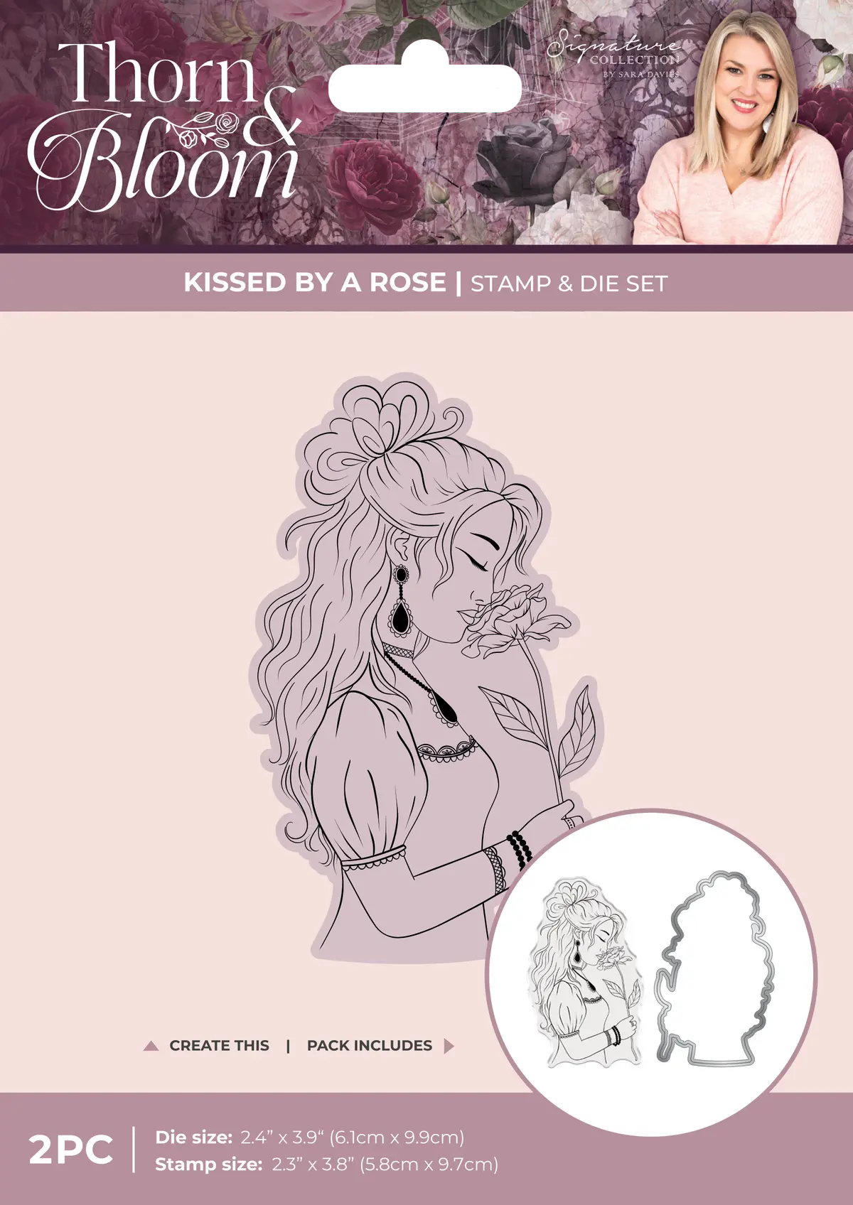 Sara Signature Thorn & Bloom Stamp & Die Set - Kissed By A Rose 1