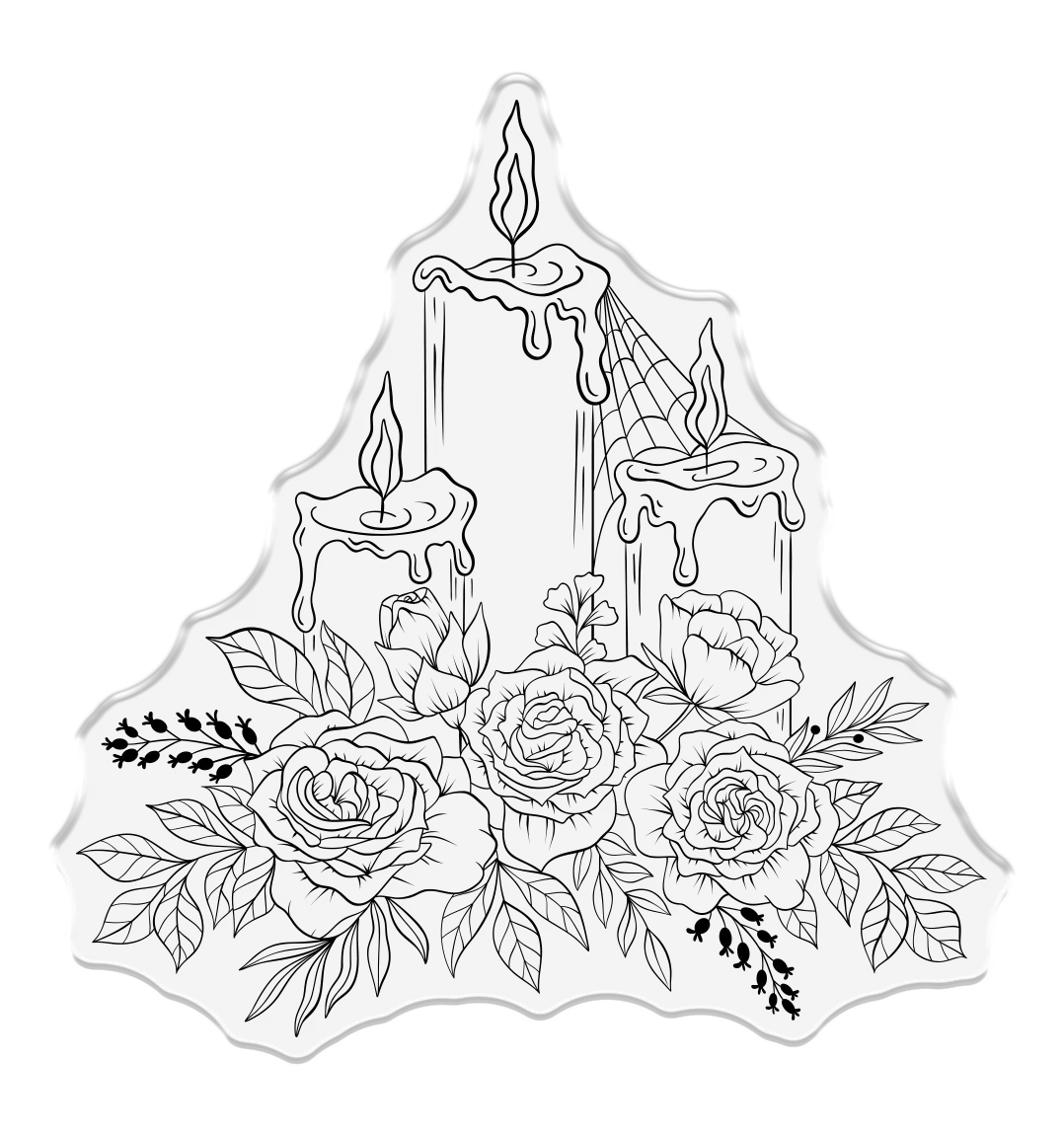 Sara Signature Thorn & Bloom Stamp & Die Set - Rose Candles 2
