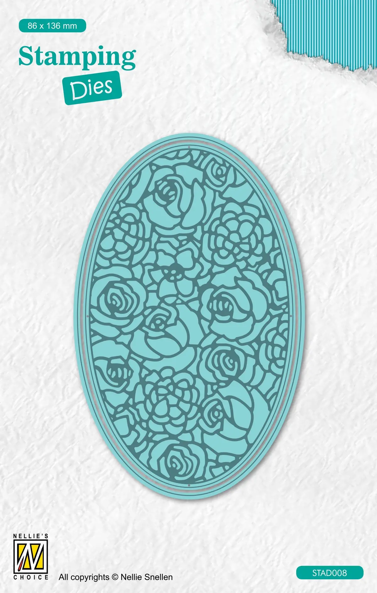 Nellie's Choice Stamping Die Oval - Roses 1