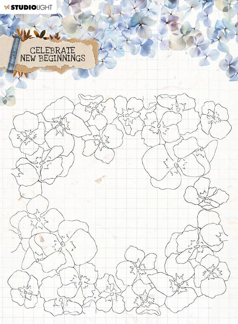 Clear Stamp Background Celebrate New Beginnings 150X150mm Nr.518 1