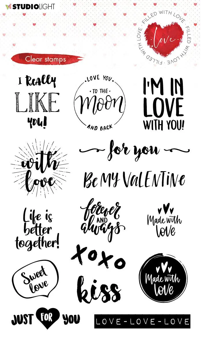 Clear Stamp Love Texts Filled With Love Nr.509 1