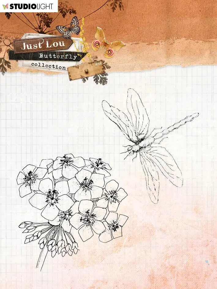 Just Lou Clear Stamp Butterfly Collection 110X110mm Nr.15 1