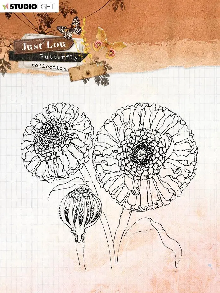 Just Lou Clear Stamp Butterfly Collection 110X110mm Nr.16 1