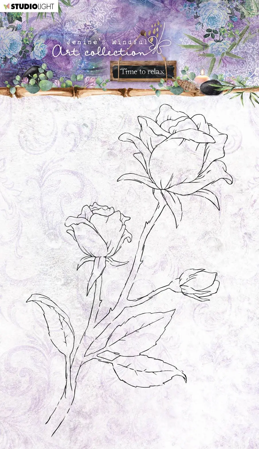 Jenine's Mindful Art Clear Stamp Rose Time To Relax 2.0 148X210mm Nr.21 1