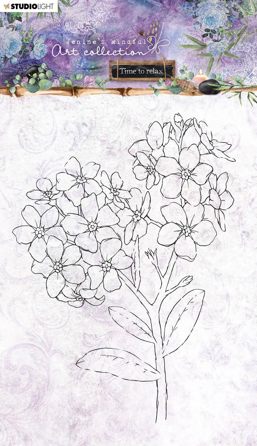 Jenine's Mindful Art Clear Stamp Forget-Me-Not Time To Relax 2.0 148X210mm Nr.22 1