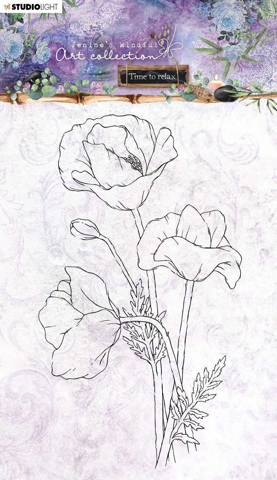 Jenine's Mindful Art Clear Stamp Poppy Time To Relax 2.0 148X210mm Nr.23 1