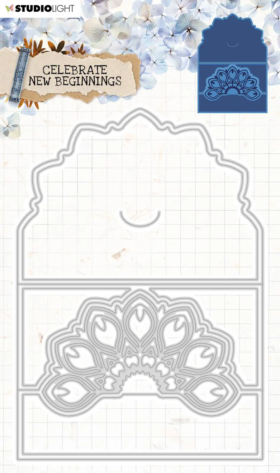 Cutting & Embossing Die Cardshape Celebrate New Beginnings 142X201mm Nr.378 1