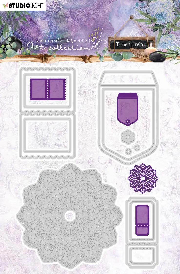 Jenine's Mindful Art Cutting & Embossing Die Time To Relax 99X142mm Nr.10 1