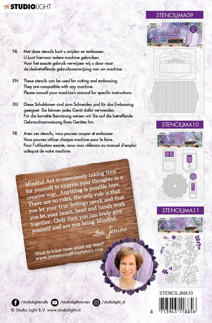 Jenine's Mindful Art Cutting & Embossing Die Time To Relax 99X142mm Nr.10 2