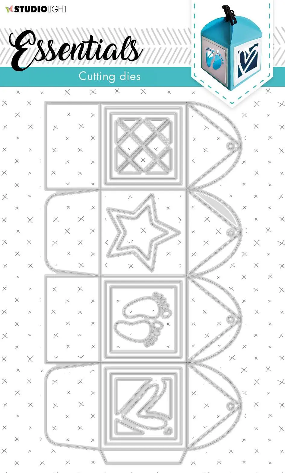 Cutting Die Giftbox Square Essentials 111X204mm Nr.393 1