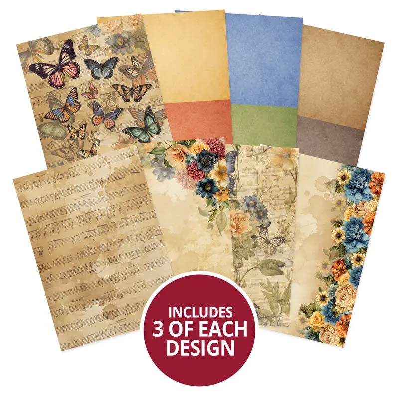 Vintage Melody Stickables A5 Self-Adhesive Papers 1