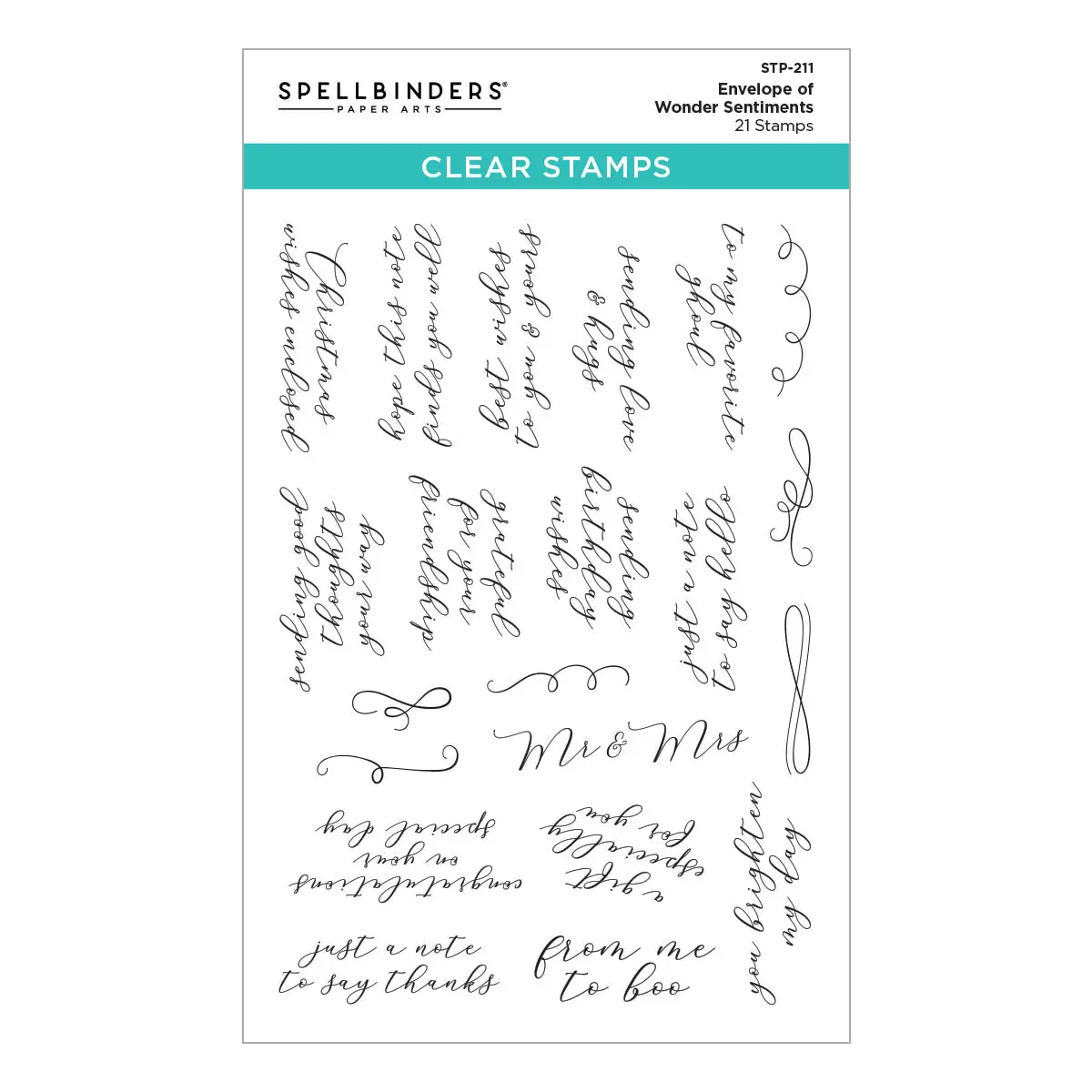 Envelope Of Wonder Sentiments Clear Stamp Set From The Envelope Of Wonder Collection 1
