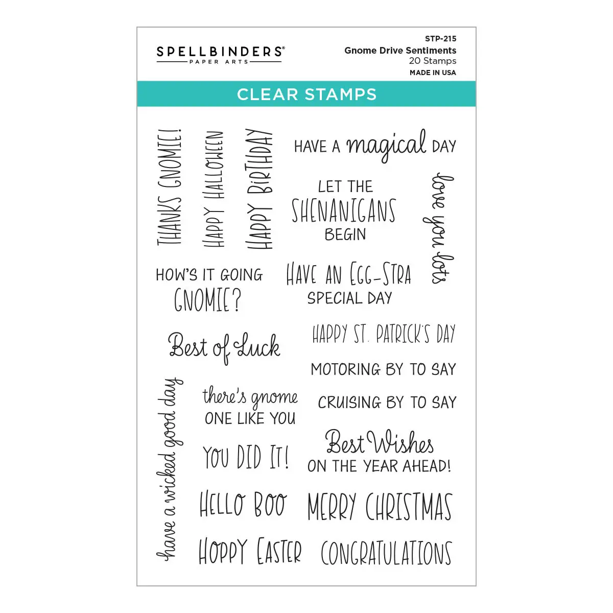 Gnome Drive Sentiments Clear Stamp Set From The Gnome Drive Collection 1