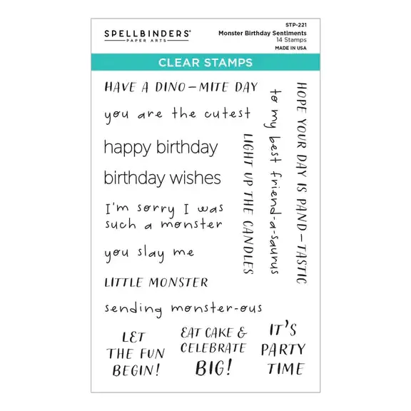 Monster Birthday Sentiments Clear Stamp Set From The Monster Birthday Collection 1