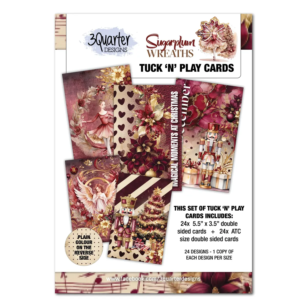 3Quarter Designs Sugarplum Wreath - Tuck N Play Cards 1