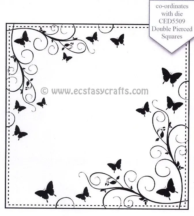 Creative Expressions: Butterfly Elegance Large Stitched Square Frame 1