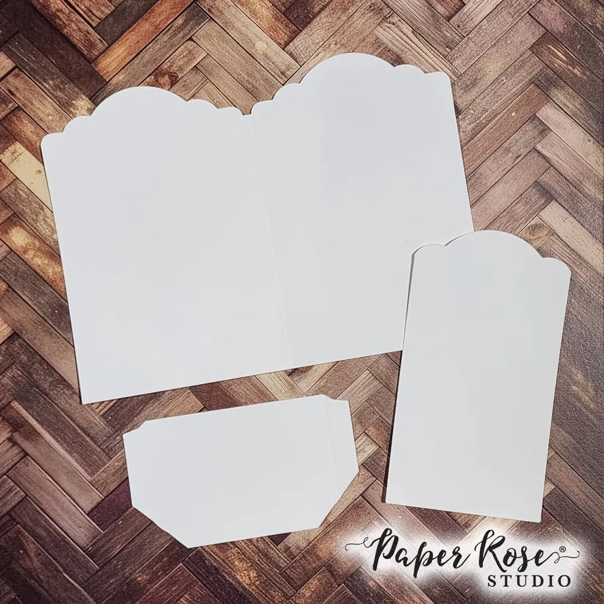 Card Folio #1  - 4X6" Scalloped Card Bases With Tags & Pockets - 6 Pieces 34614 1