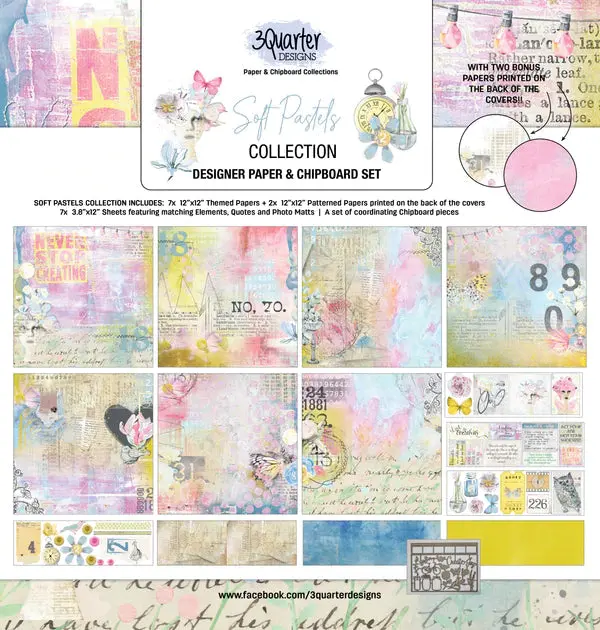 3Quarter Designs - Scrapbook Collection - Soft Pastels 1
