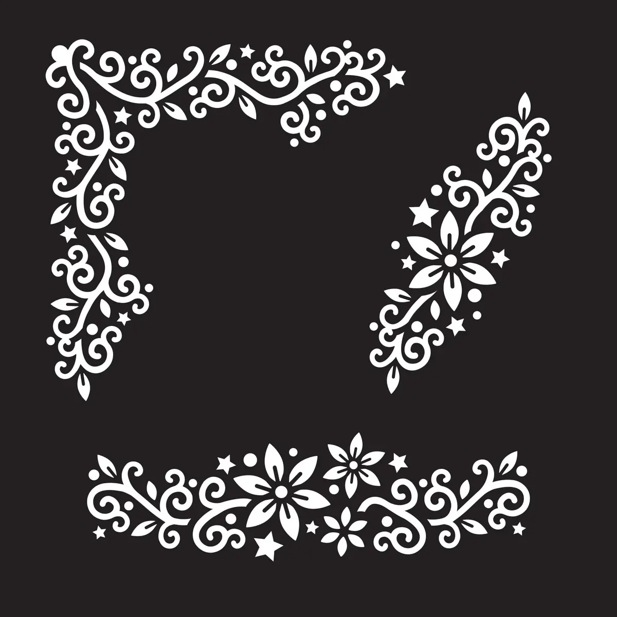 Creative Expressions Jamie Rodgers Starflower Borders 6 In X 6 In Stencil 2