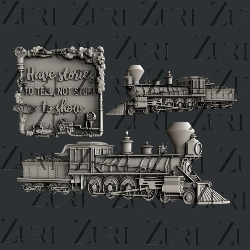 Zuri Designs Steampunk Locomotive Set 1 1