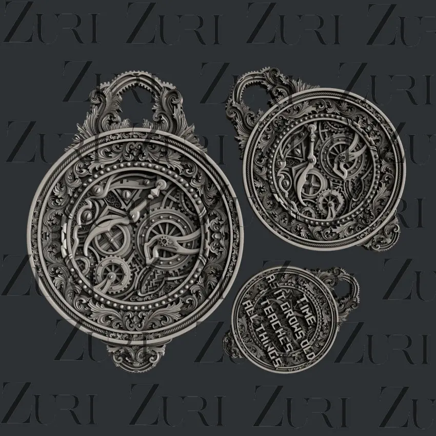 Zuri Designs Steampunk Pocket Watch Set 2 1