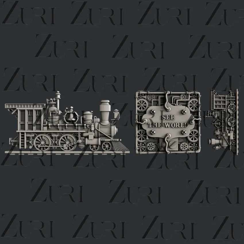 Zuri Designs Steampunk Locomotive Set 2 1
