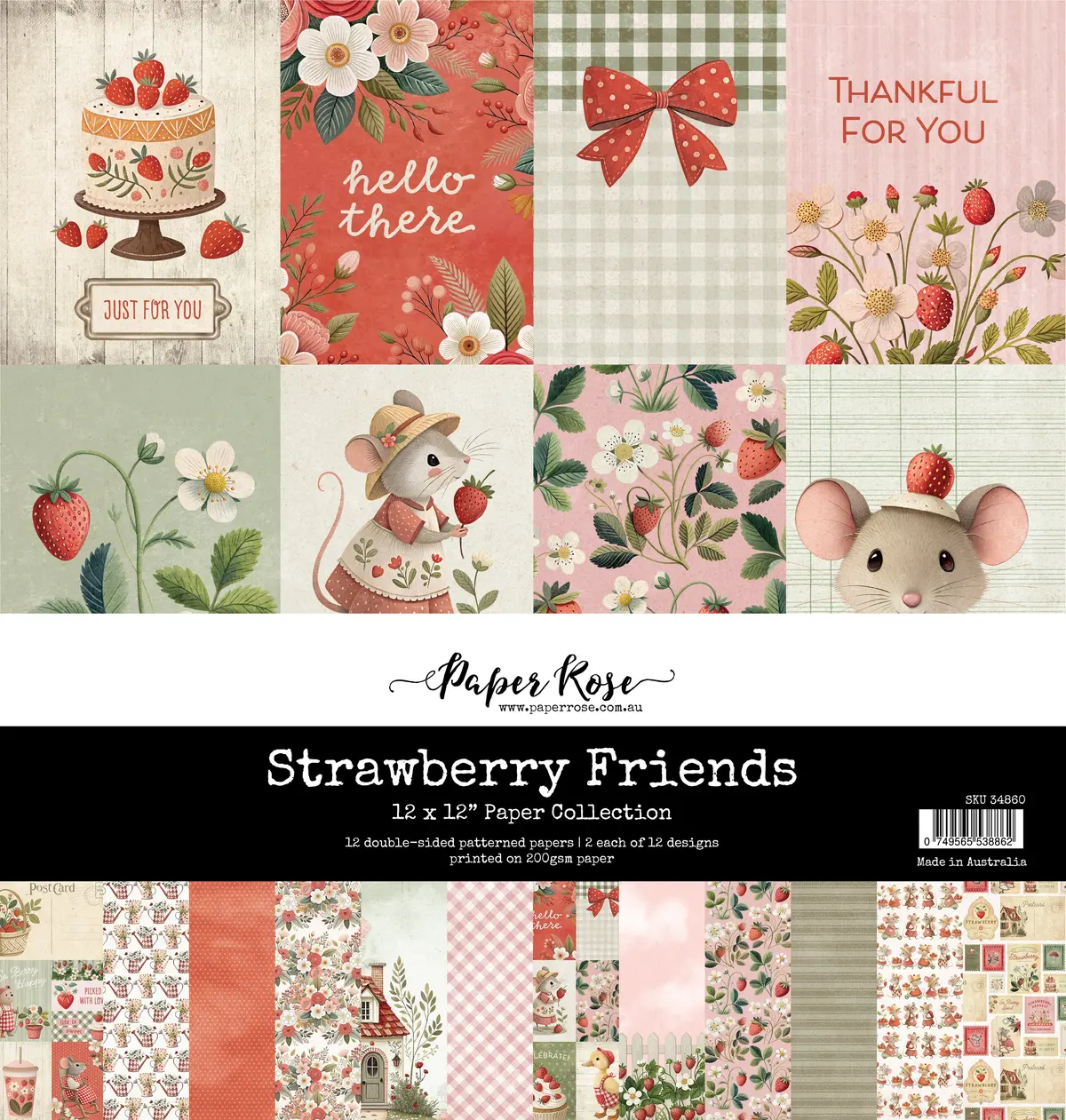 Strawberry Friends 12X12 Paper Collection 34860 1