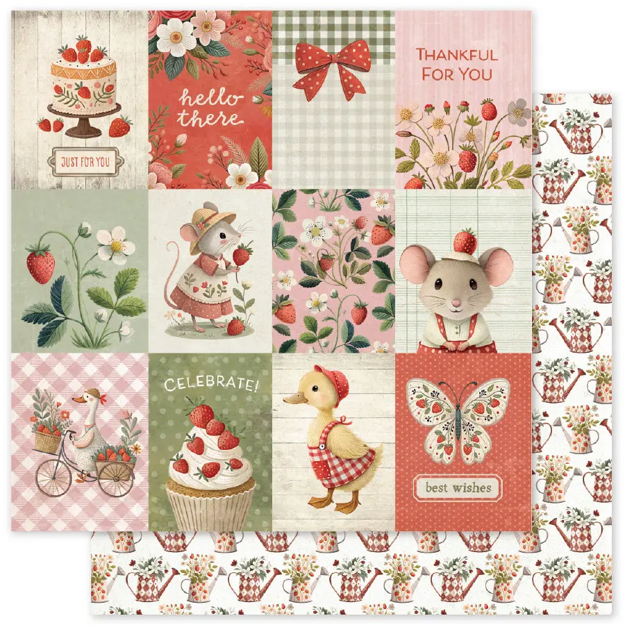 Strawberry Friends A 12 X 12 Paper (12 Pc Bulk Pack) 34863 1