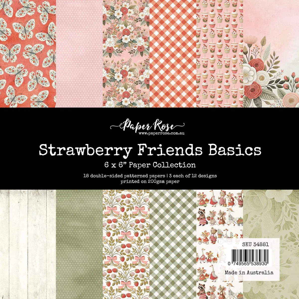 Strawberry Friends Basics 6X6 Paper Collection 34881 1