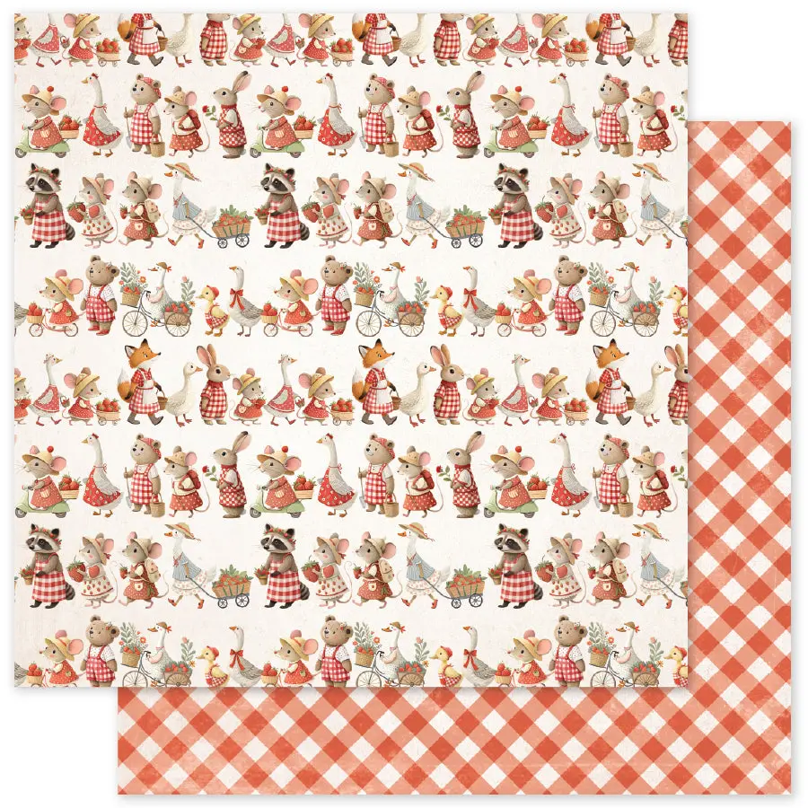 Strawberry Friends Basics A 12 X 12 Paper (12 Pc Bulk Pack) 34887 1