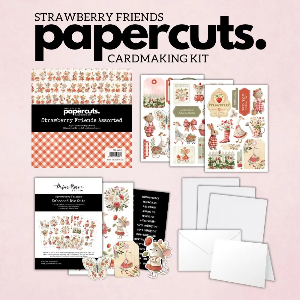 Strawberry Friends Papercuts Cardmaking Kit 34920 1