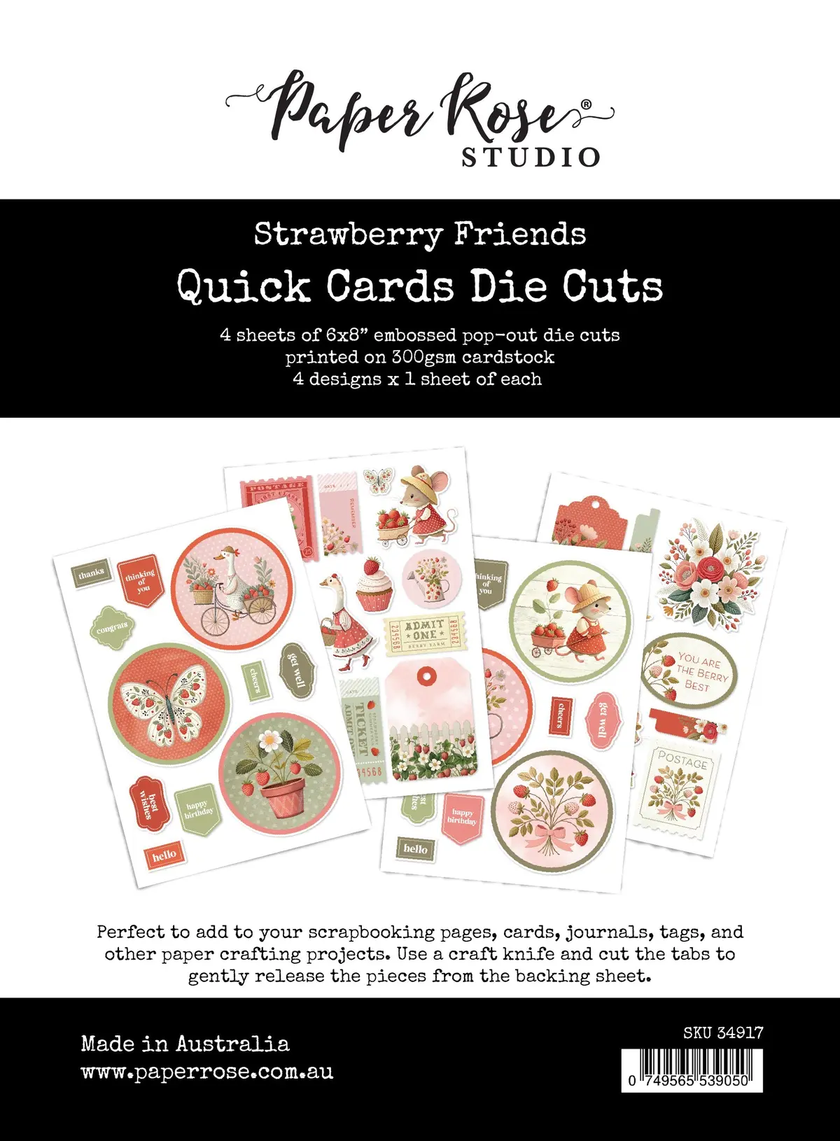 Strawberry Friends Quick Card Die Cuts 34917 1