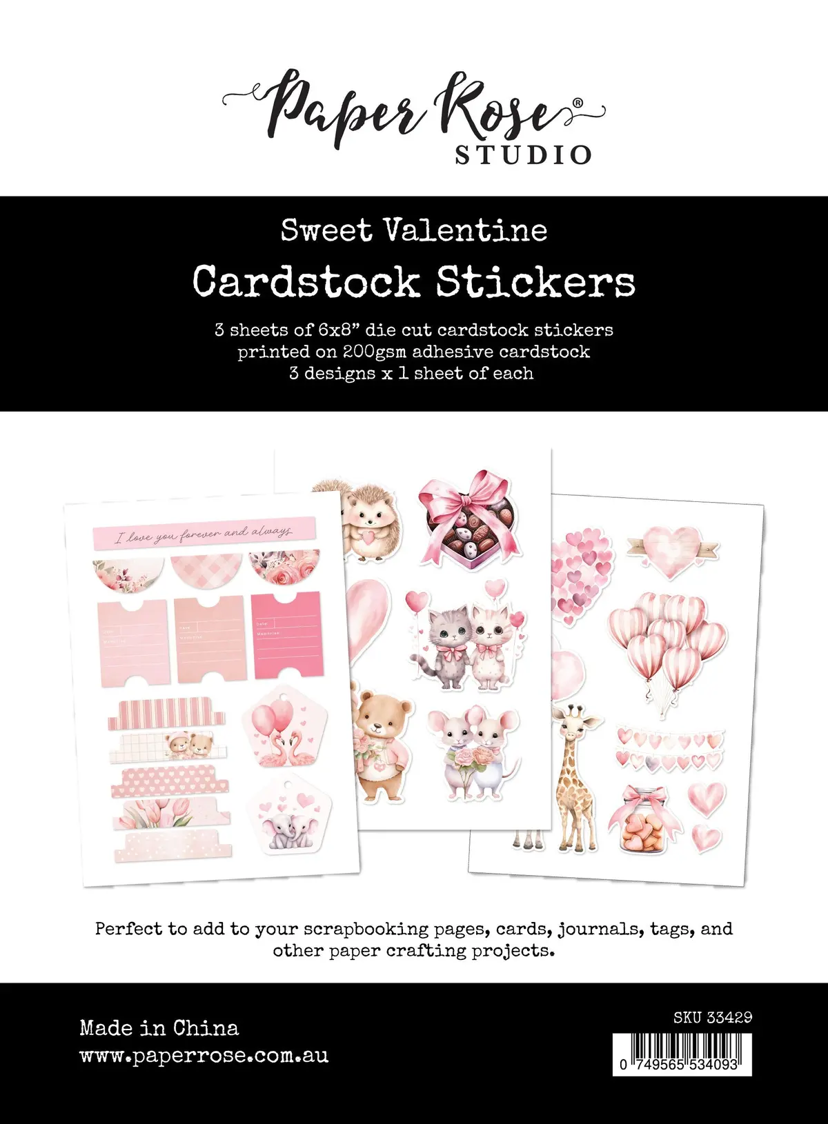 Sweet Valentine Cardstock Stickers 33429 1
