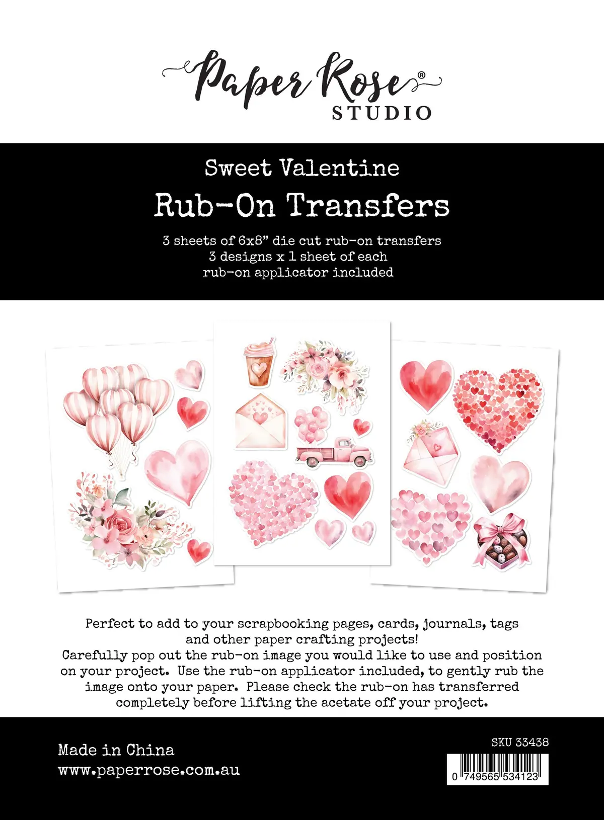 Sweet Valentine Rub-On Transfers 33438 1