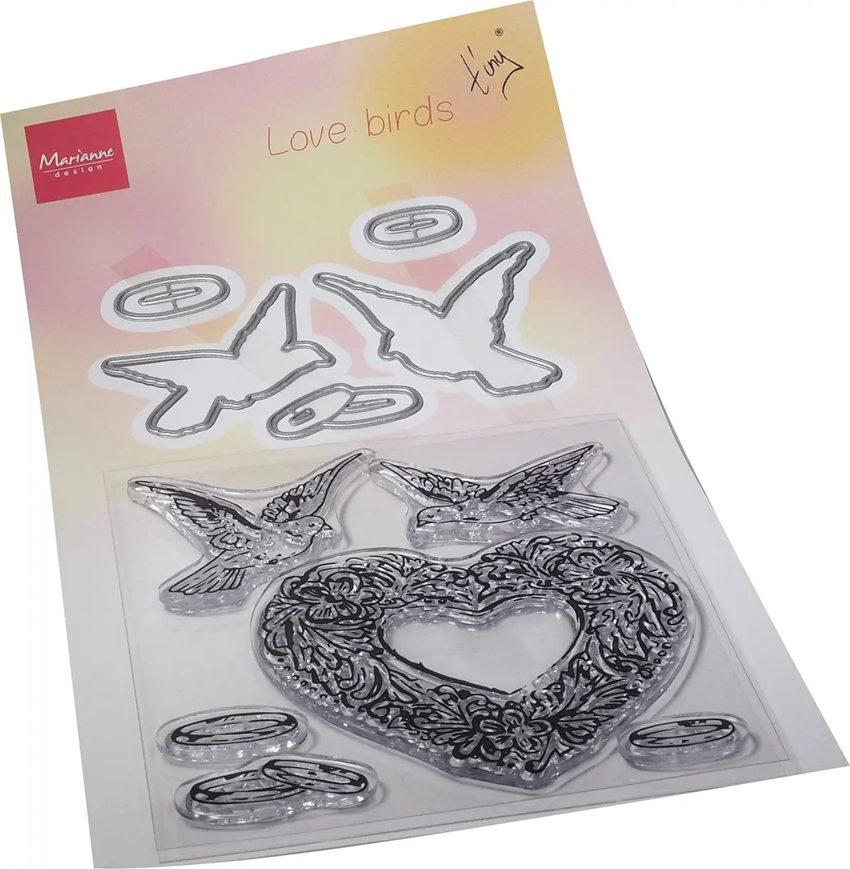 Marianne Design Stamp & Die Set - Tiny's Love Birds 1