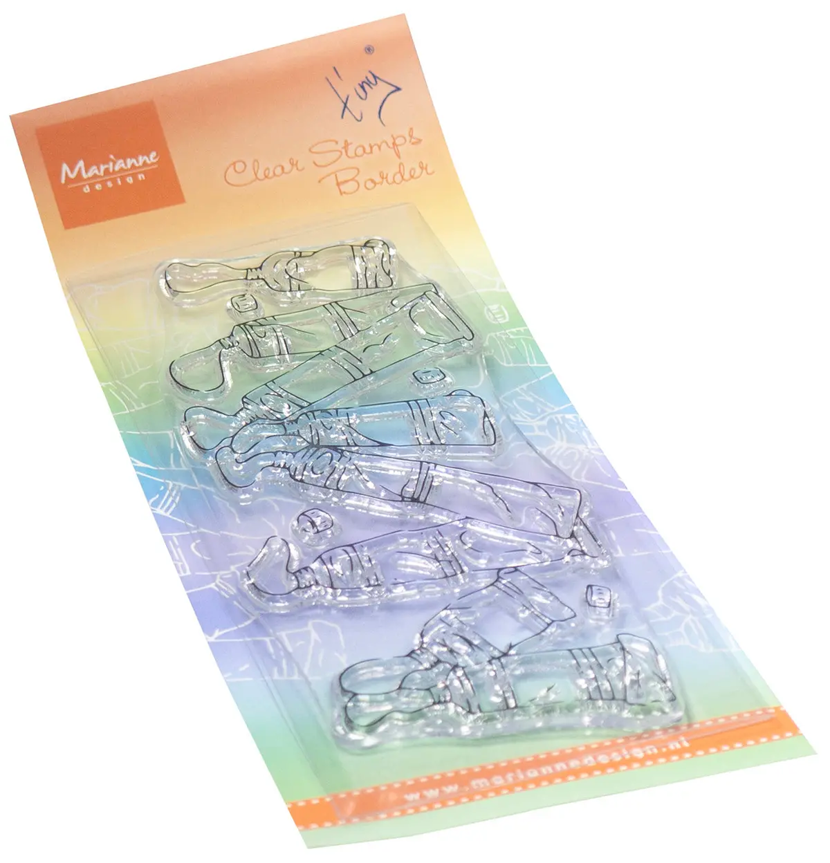 Marianne Design Clear Stamp - Tiny's Borders - Paint Tubes 1
