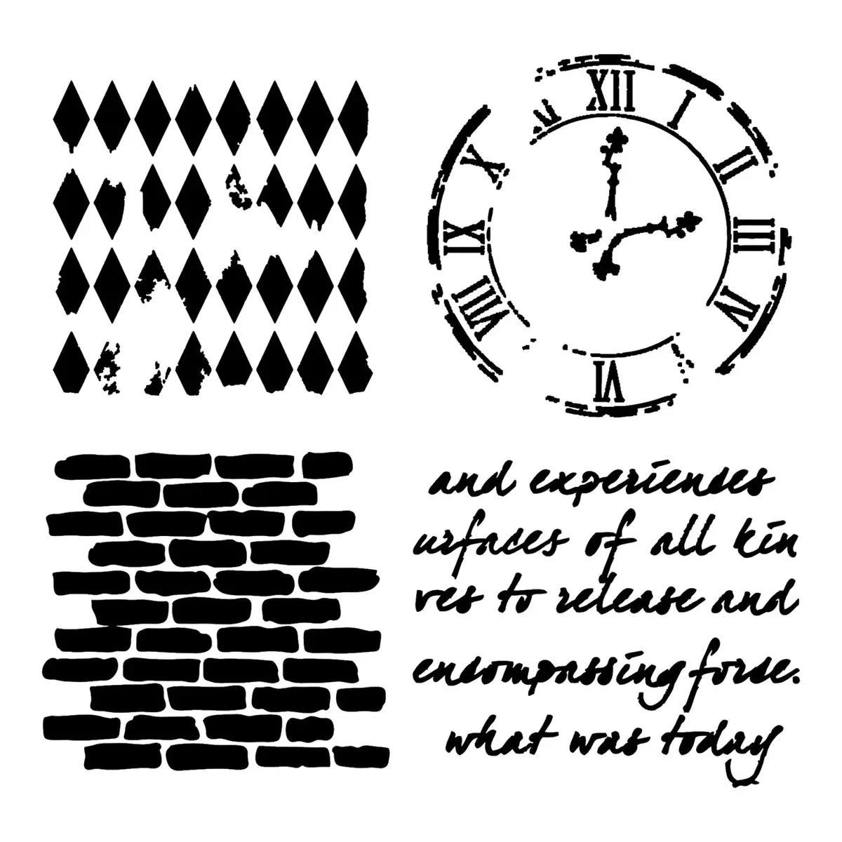 The Crafters Workshop 6X6 Stencil Collage Elements 1