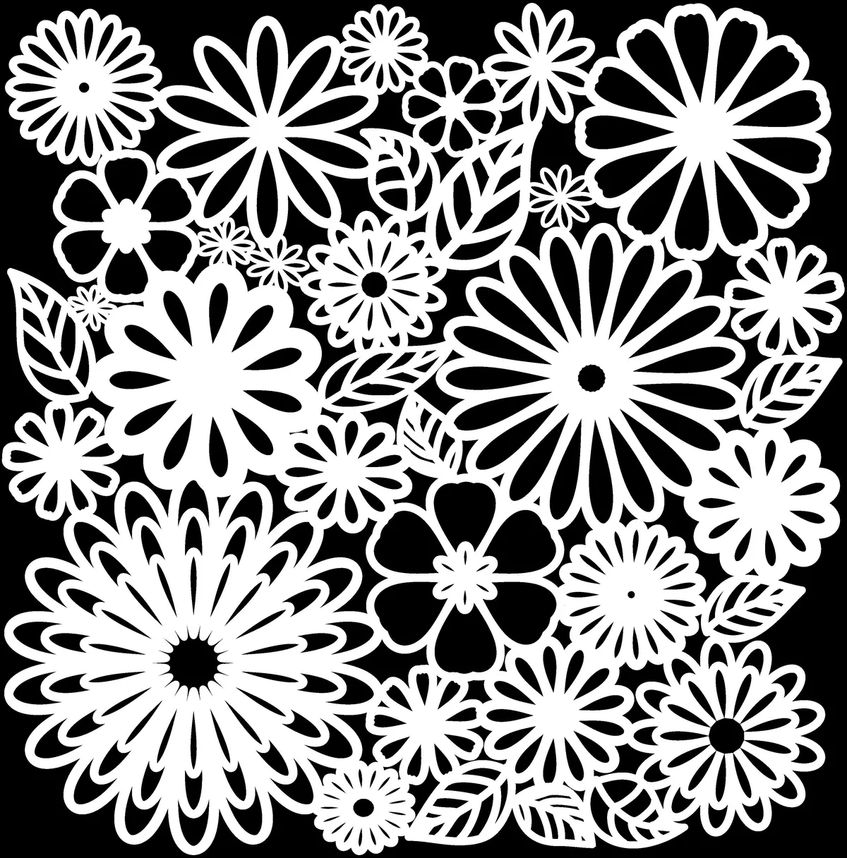 The Crafters Workshop 6X6 Stencil Flower Frenzy 1