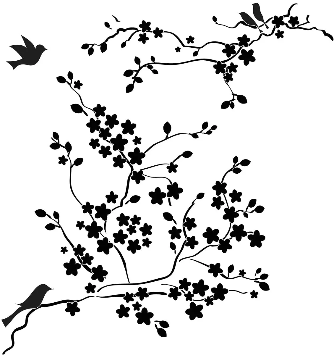 The Crafters Workshop 6X6 Stencil Cherry Blossoms 1
