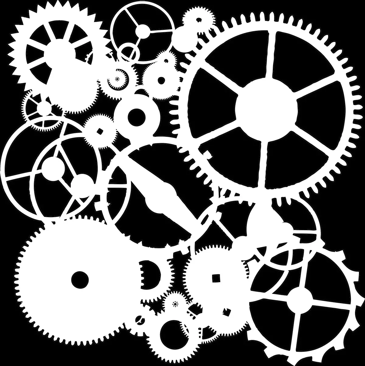 The Crafters Workshop 6X6 Stencil Gears 1
