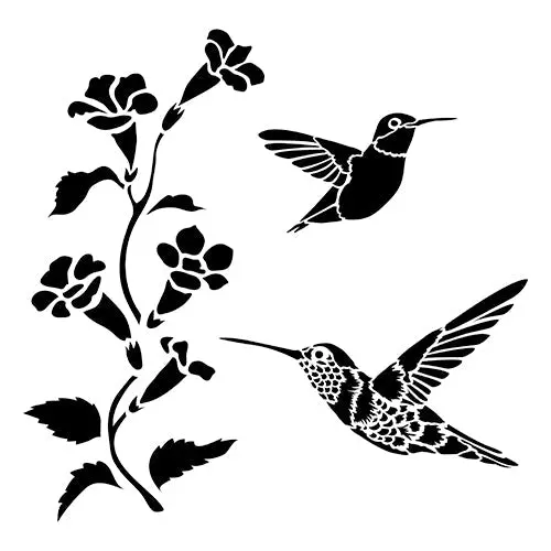 The Crafters Workshop 6X6 Stencil Hummingbirds 1