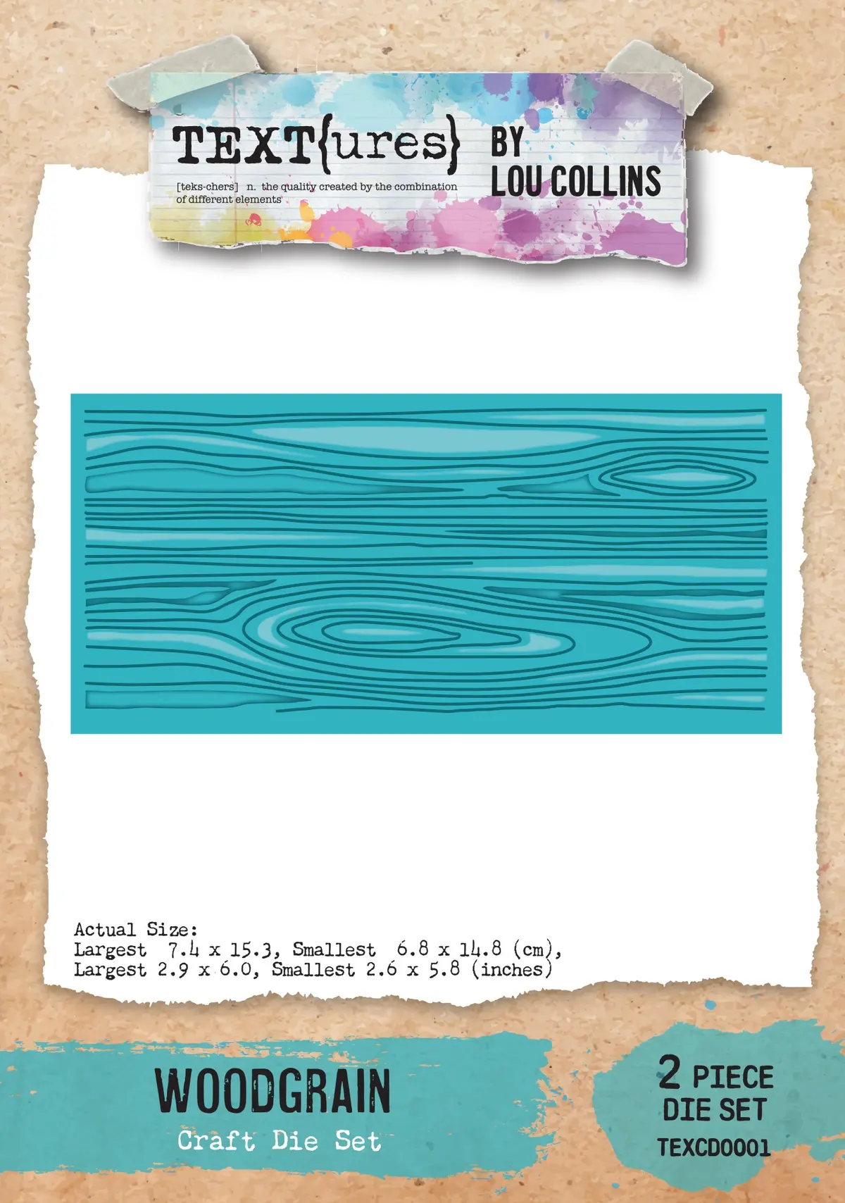 Text{Ures} Woodgrain Craft Die Set 1