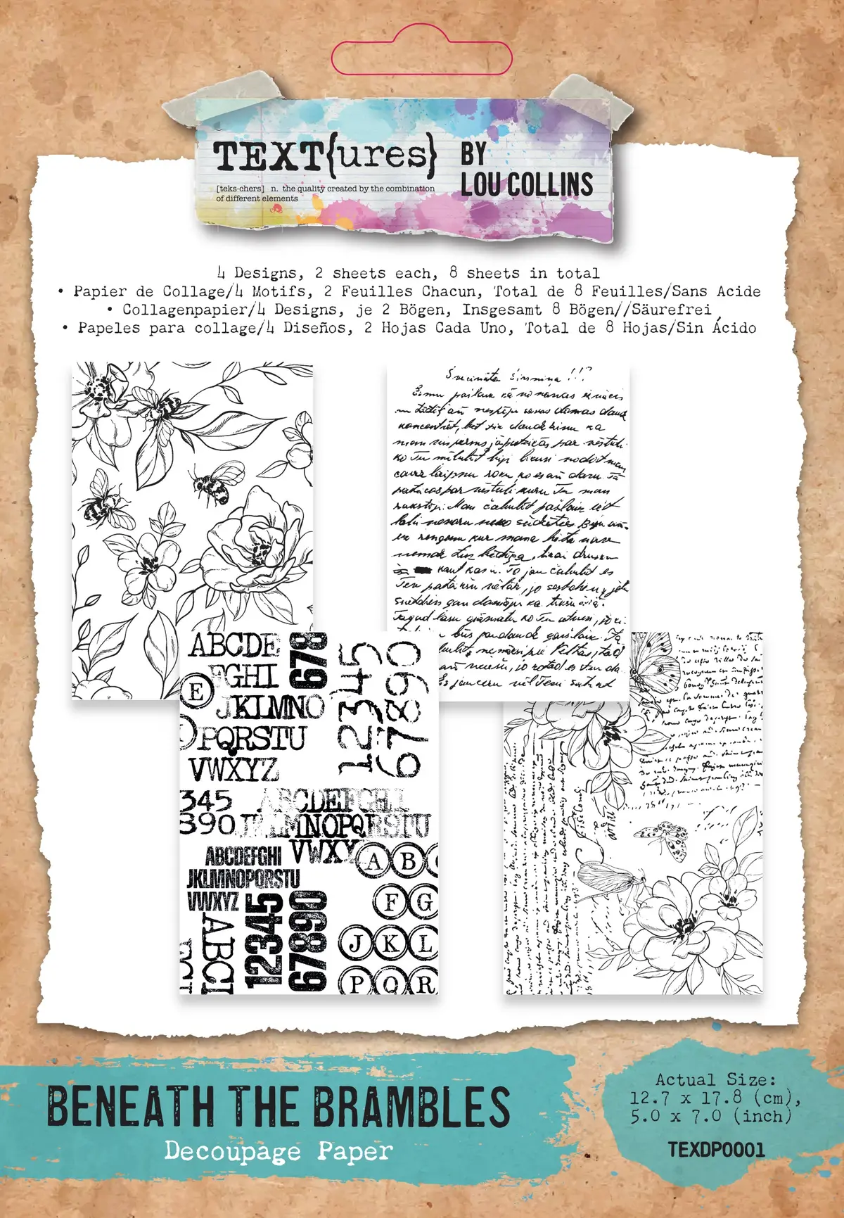 Text{Ures} Beneath The Brambles 5In X 7In Decoupage Paper 1