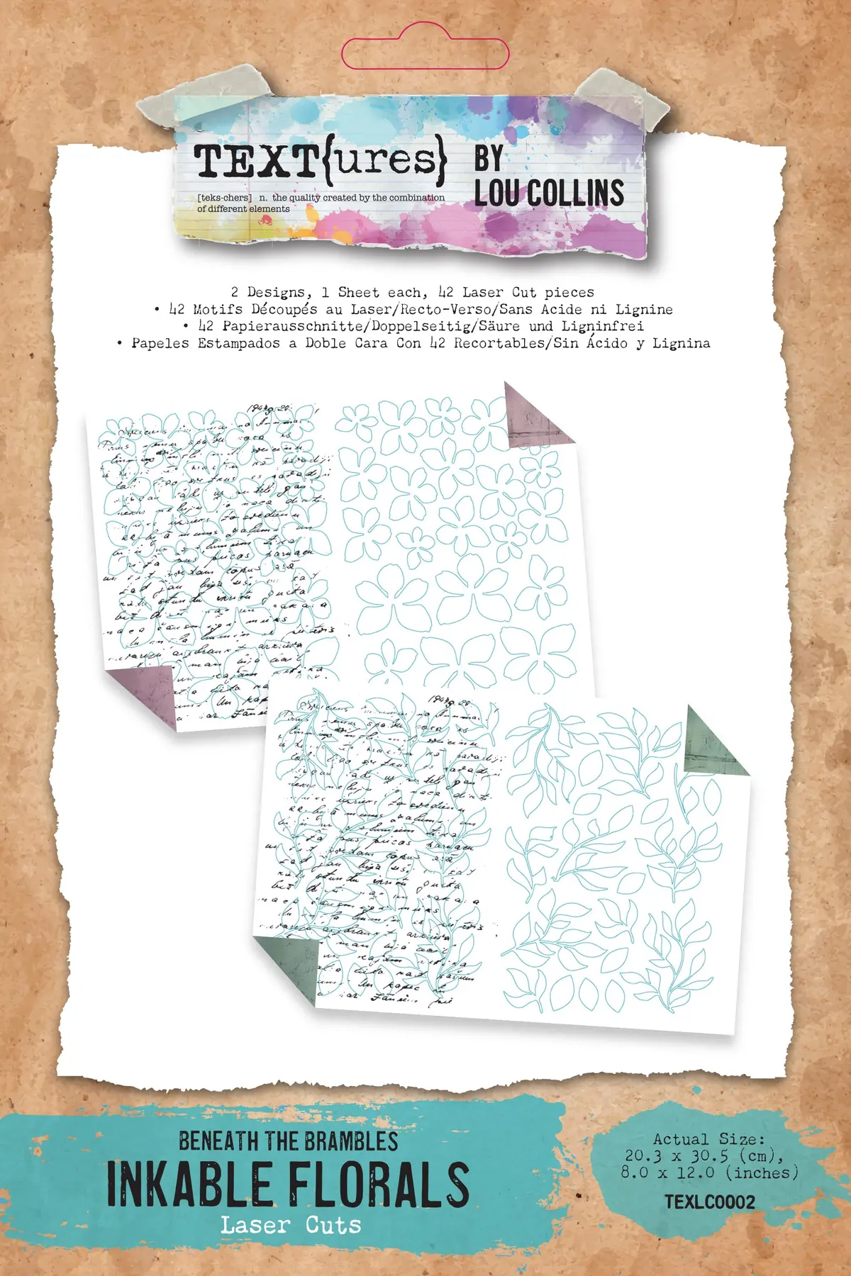 Text{Ures} Beneath The Brambles Laser Cut Inkable Florals Pack 1