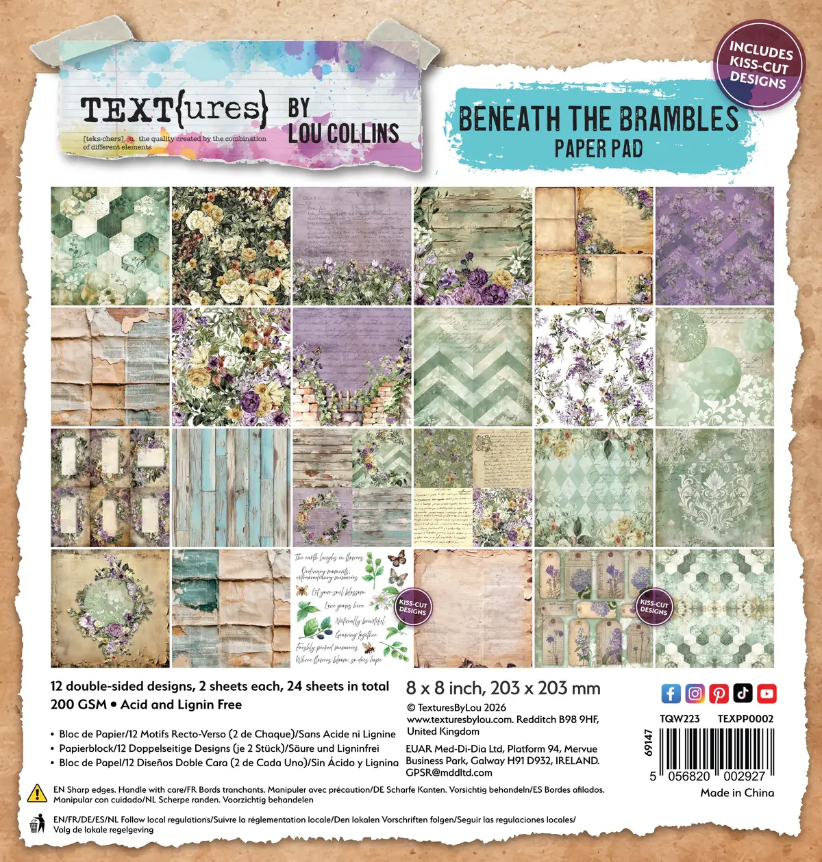 Text{Ures} Beneath The Brambles 8In X 8In Paper Pad 1