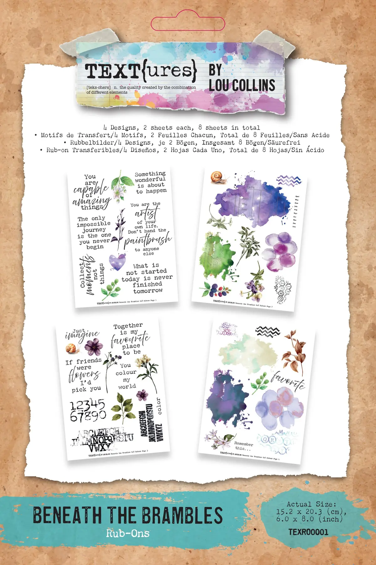 Text{Ures} Beneath The Brambles 6In X 8In Rub-On Transfer Set 1