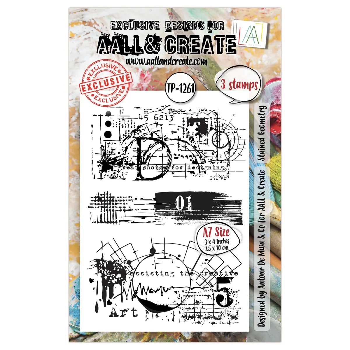 Aall And Create - A7 Stamp Set - Stained Geometry 1