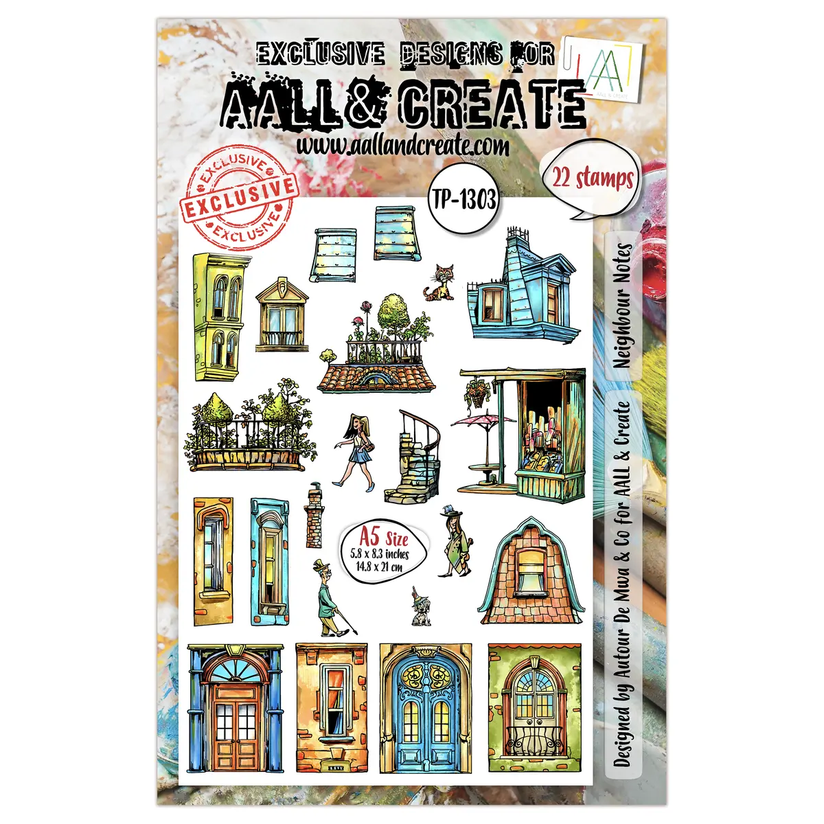 Aall And Create - A5 Stamp Set - Neighbour Notes 1