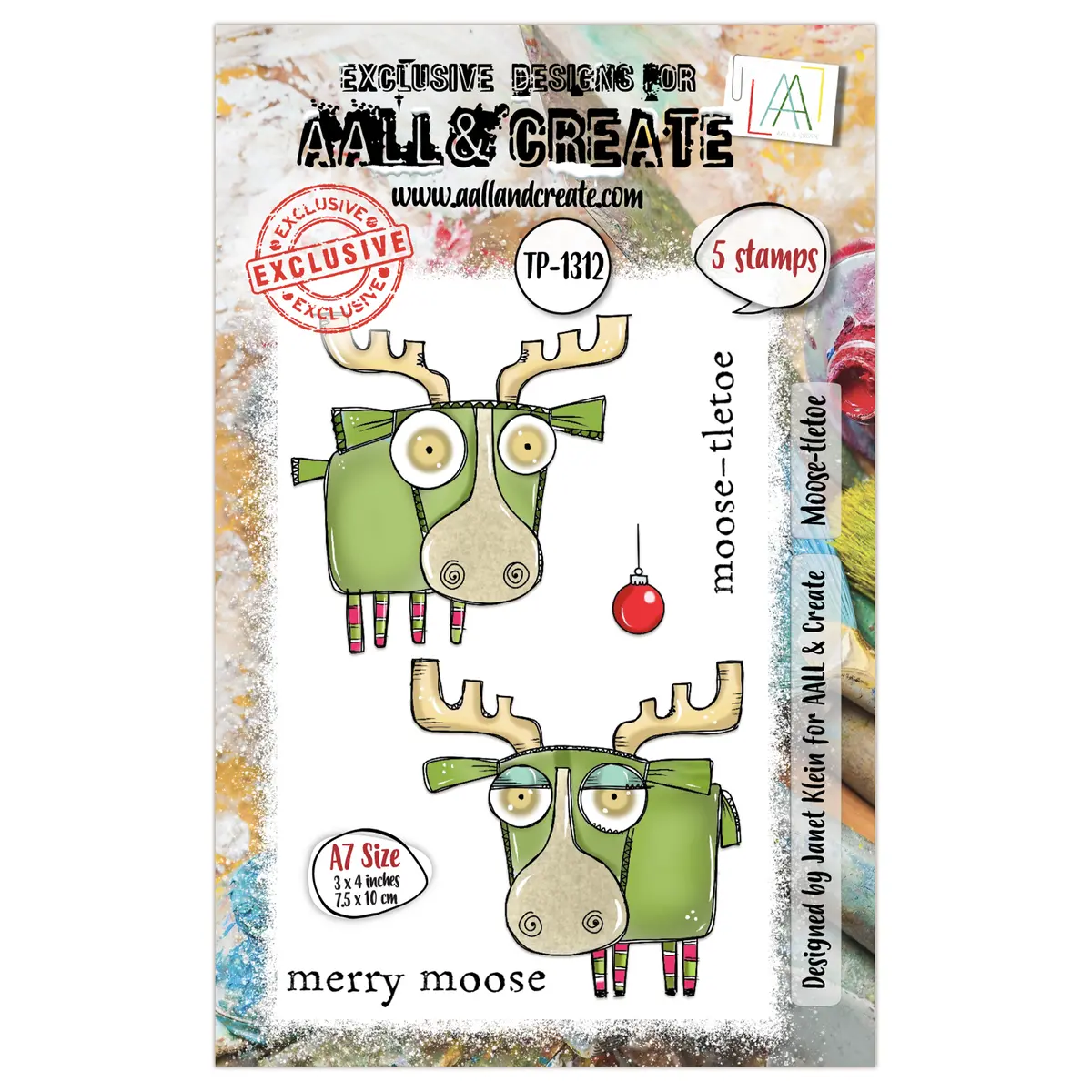 Aall And Create - A7 Stamp Set - Moose-Tletoe 1