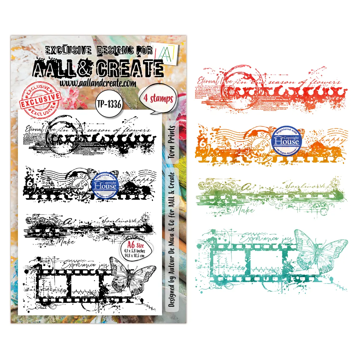 Aall And Create - A6 Stamp Sets - Torn Prints 1
